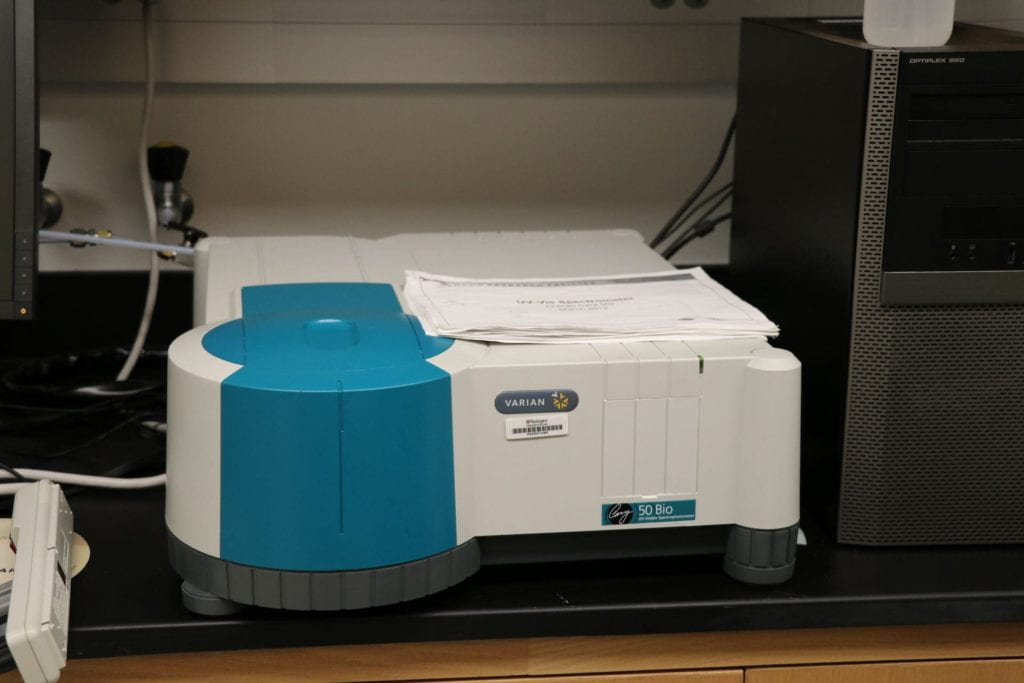 UV Visible Spectrophotometer: Varian Cary 50 Bio